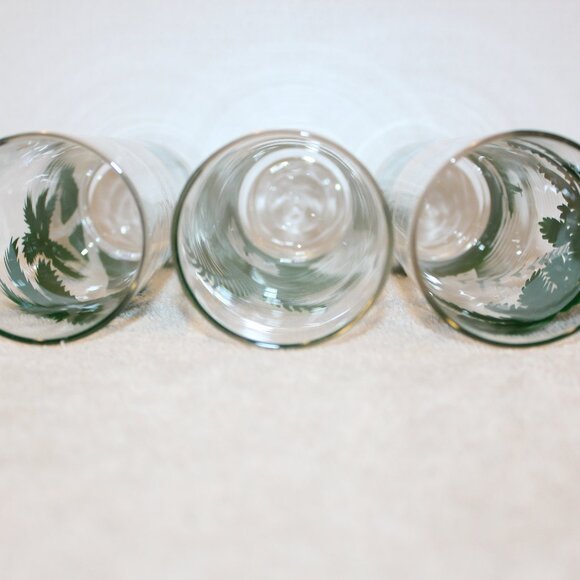 3 Vintage Libbey Tom Collins Cocktail Glasses Tropical Island Palm Tree Glasses - Picture 5 of 9